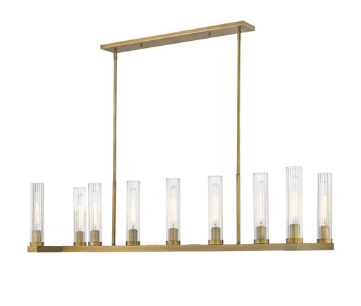 Linear Chandelier Z-Lite 3031-9L-RB Rubbed Brass Beau 9 Light Linear Chandelier Z-Lite