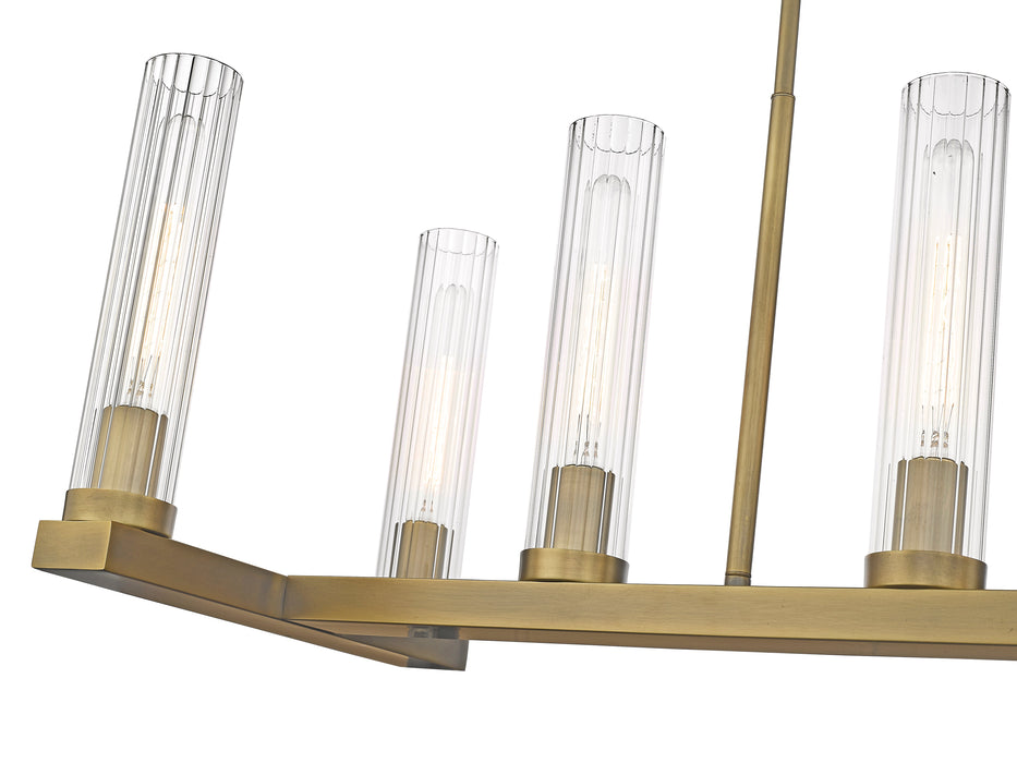 Linear Chandelier Z-Lite 3031-9L-RB Rubbed Brass Beau 9 Light Linear Chandelier Z-Lite