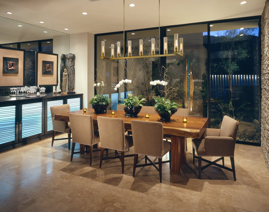 Linear Chandelier Z-Lite 3031-9L-RB Rubbed Brass Beau 9 Light Linear Chandelier Z-Lite