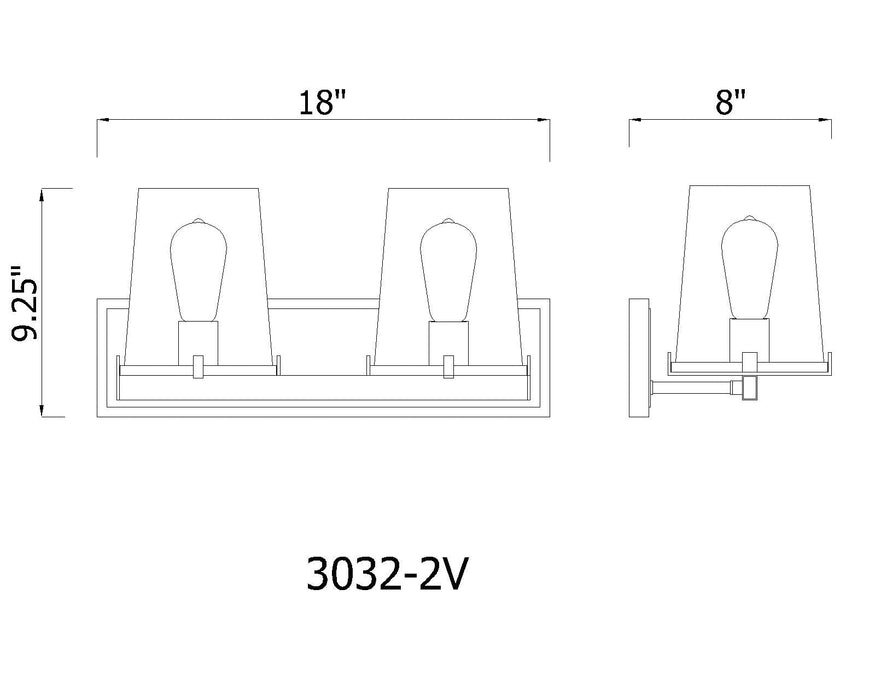 Vanity Z-Lite 3032-2V-MB Matte Black Callista 2 Light Vanity Z-Lite
