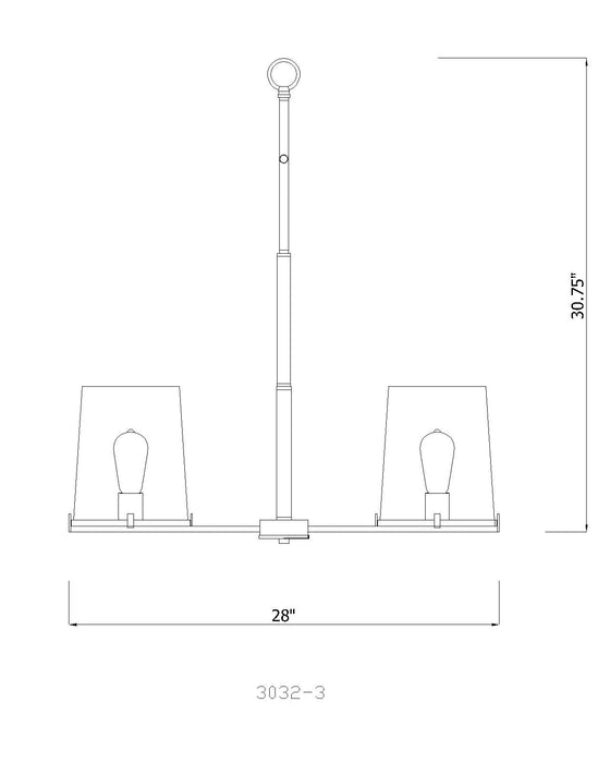 Chandelier Z-Lite 3032-3MB Matte Black Callista 3 Light Chandelier Z-Lite