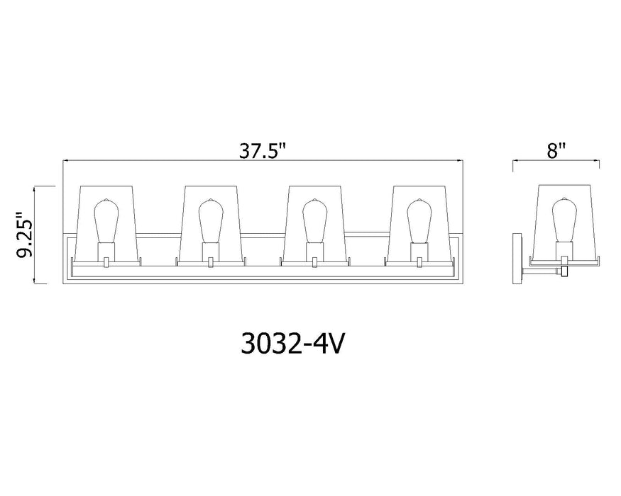 Vanity Z-Lite 3032-4V-PN Polished Nickel Callista 4 Light Vanity Z-Lite