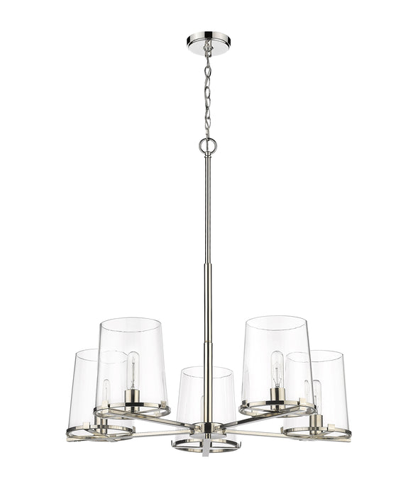 Chandelier Z-Lite 3032-5PN Polished Nickel Callista 5 Light Chandelier Z-Lite