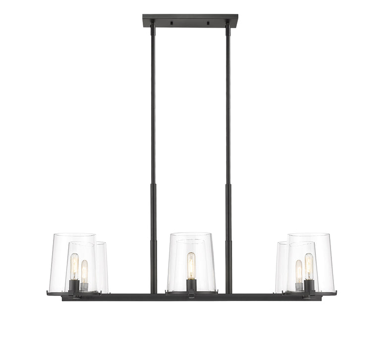Linear Chandelier Z-Lite 3032-6L-MB Matte Black Callista 6 Light Linear Chandelier Z-Lite