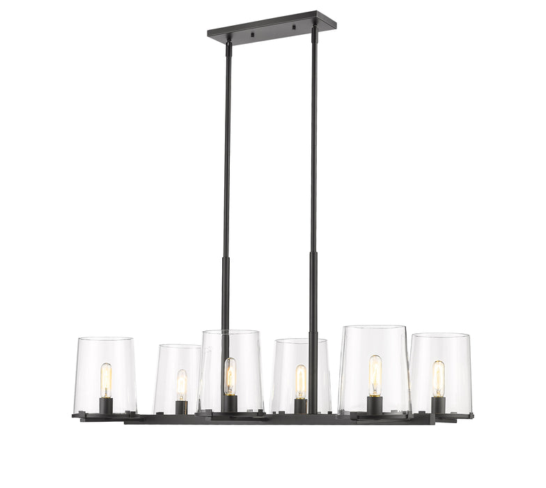 Linear Chandelier Z-Lite 3032-6L-MB Matte Black Callista 6 Light Linear Chandelier Z-Lite