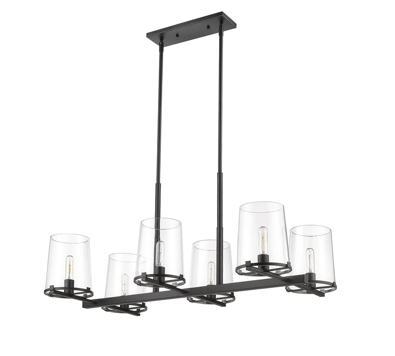 Linear Chandelier Z-Lite 3032-6L-MB Matte Black Callista 6 Light Linear Chandelier Z-Lite