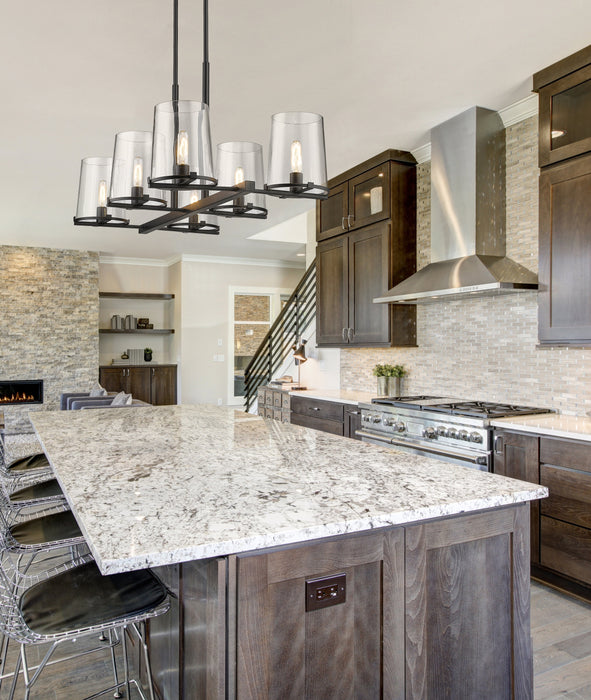 Linear Chandelier Z-Lite 3032-6L-MB Matte Black Callista 6 Light Linear Chandelier Z-Lite