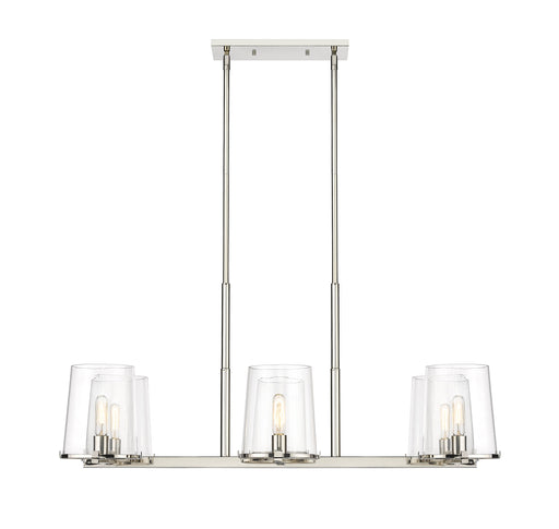 Linear Chandelier Z-Lite 3032-6L-PN Polished Nickel Callista 6 Light Linear Chandelier Z-Lite