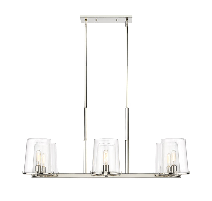 Linear Chandelier Z-Lite 3032-6L-PN Polished Nickel Callista 6 Light Linear Chandelier Z-Lite