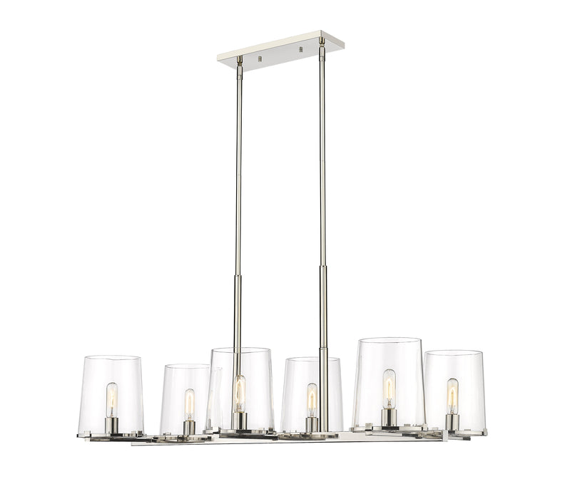 Linear Chandelier Z-Lite 3032-6L-PN Polished Nickel Callista 6 Light Linear Chandelier Z-Lite