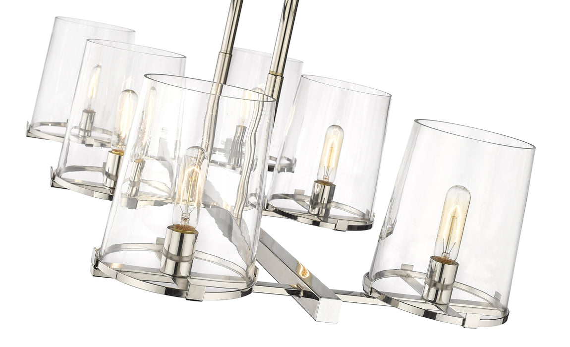 Linear Chandelier Z-Lite 3032-6L-PN Polished Nickel Callista 6 Light Linear Chandelier Z-Lite