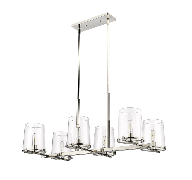 Linear Chandelier Z-Lite 3032-6L-PN Polished Nickel Callista 6 Light Linear Chandelier Z-Lite