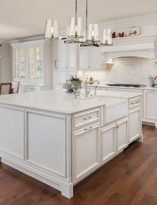 Linear Chandelier Z-Lite 3032-6L-PN Polished Nickel Callista 6 Light Linear Chandelier Z-Lite