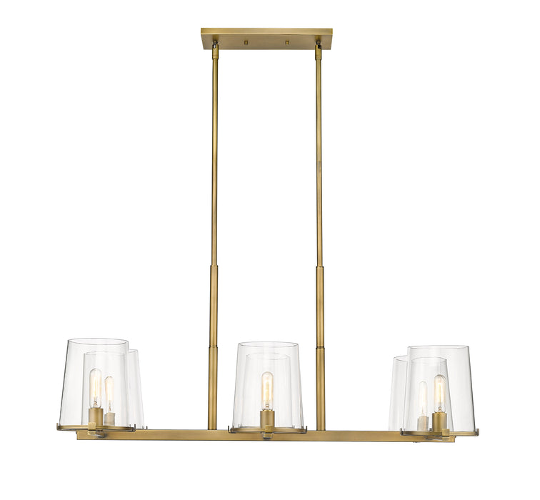 Linear Chandelier Z-Lite 3032-6L-RB Rubbed Brass Callista 6 Light Linear Chandelier Z-Lite