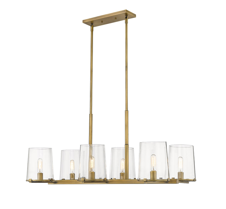 Linear Chandelier Z-Lite 3032-6L-RB Rubbed Brass Callista 6 Light Linear Chandelier Z-Lite