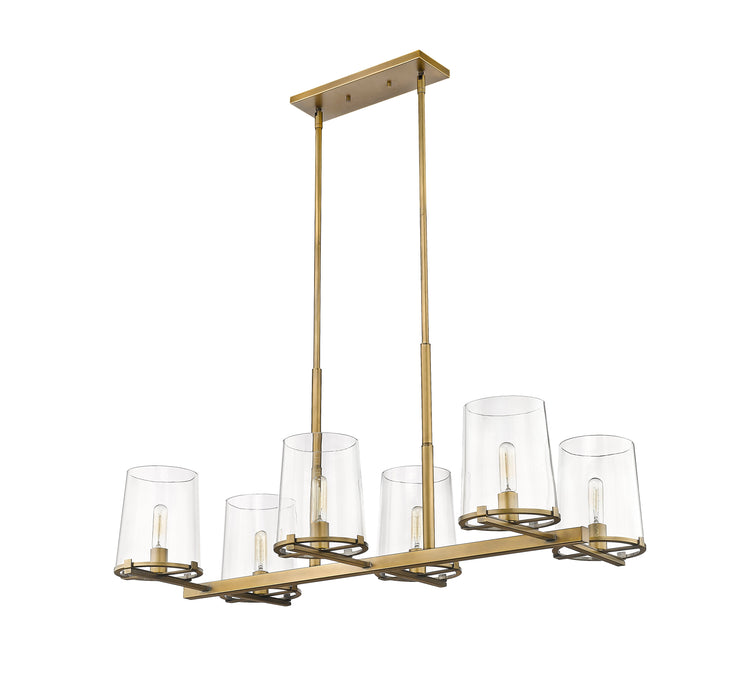 Linear Chandelier Z-Lite 3032-6L-RB Rubbed Brass Callista 6 Light Linear Chandelier Z-Lite