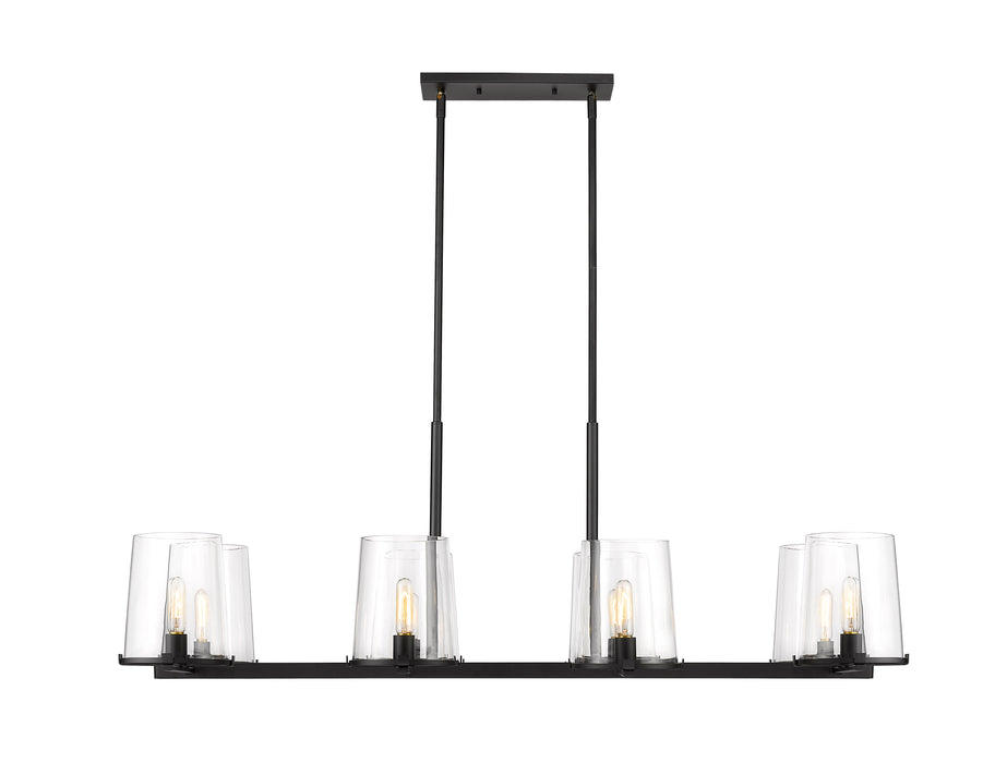 Linear Chandelier Z-Lite 3032-8L-MB Matte Black Callista 8 Light Linear Chandelier Z-Lite