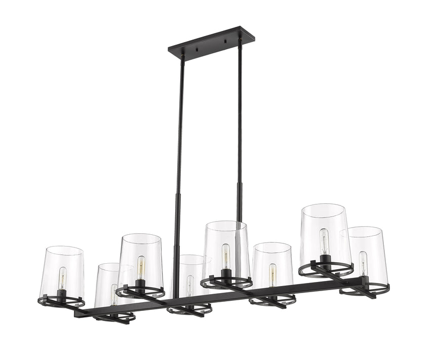 Linear Chandelier Z-Lite 3032-8L-MB Matte Black Callista 8 Light Linear Chandelier Z-Lite
