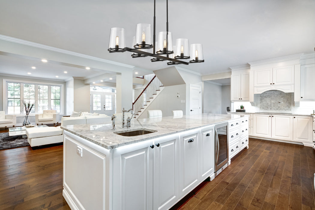 Linear Chandelier Z-Lite 3032-8L-MB Matte Black Callista 8 Light Linear Chandelier Z-Lite