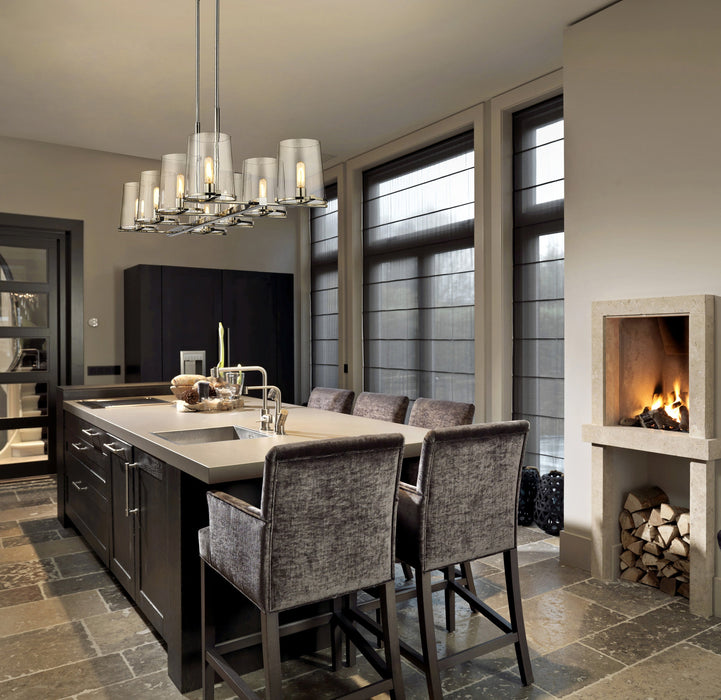 Linear Chandelier Z-Lite 3032-8L-PN Polished Nickel Callista 8 Light Linear Chandelier Z-Lite