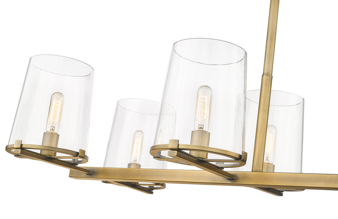 Linear Chandelier Z-Lite 3032-8L-RB Rubbed Brass Callista 8 Light Linear Chandelier Z-Lite
