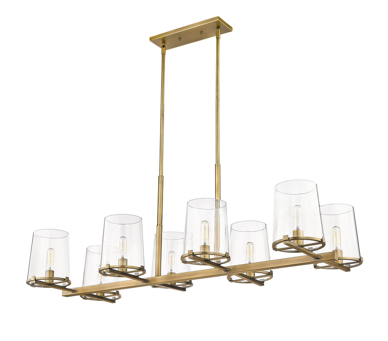 Linear Chandelier Z-Lite 3032-8L-RB Rubbed Brass Callista 8 Light Linear Chandelier Z-Lite