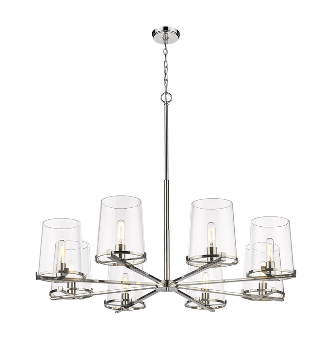 Chandelier Z-Lite 3032-8PN Polished Nickel Callista 8 Light Chandelier Z-Lite