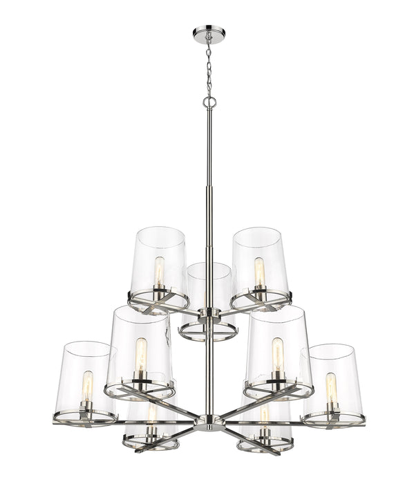 Chandelier Z-Lite 3032-9PN Polished Nickel Callista 9 Light Chandelier Z-Lite