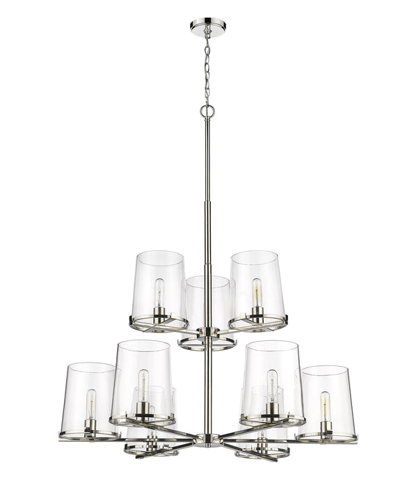 Chandelier Z-Lite 3032-9PN Polished Nickel Callista 9 Light Chandelier Z-Lite