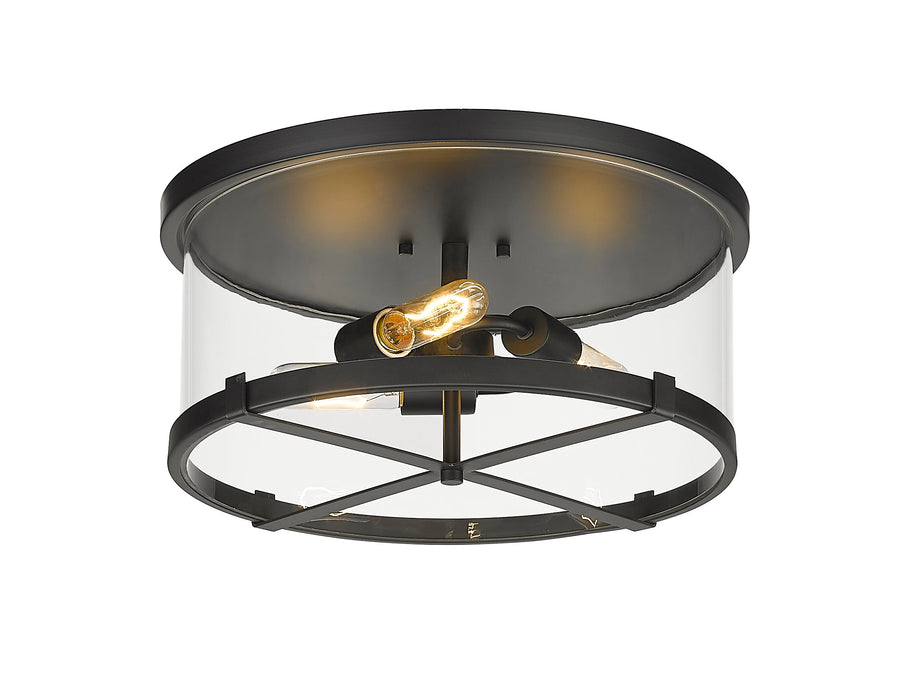 Flush Mount Z-Lite 3032F-MB Matte Black Callista 3 Light Flush Mount Z-Lite