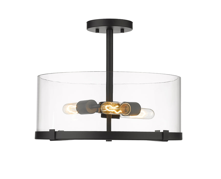 Semi Flush Mount Z-Lite 3032SF-MB Matte Black Callista 3 Light Semi Flush Mount Z-Lite