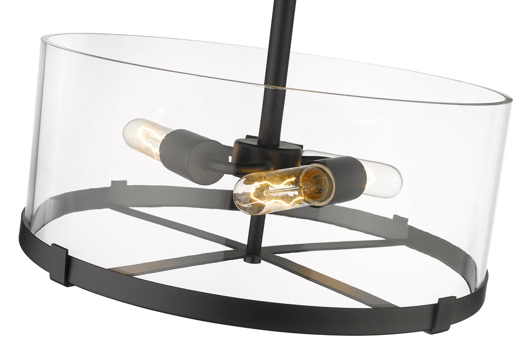 Semi Flush Mount Z-Lite 3032SF-MB Matte Black Callista 3 Light Semi Flush Mount Z-Lite