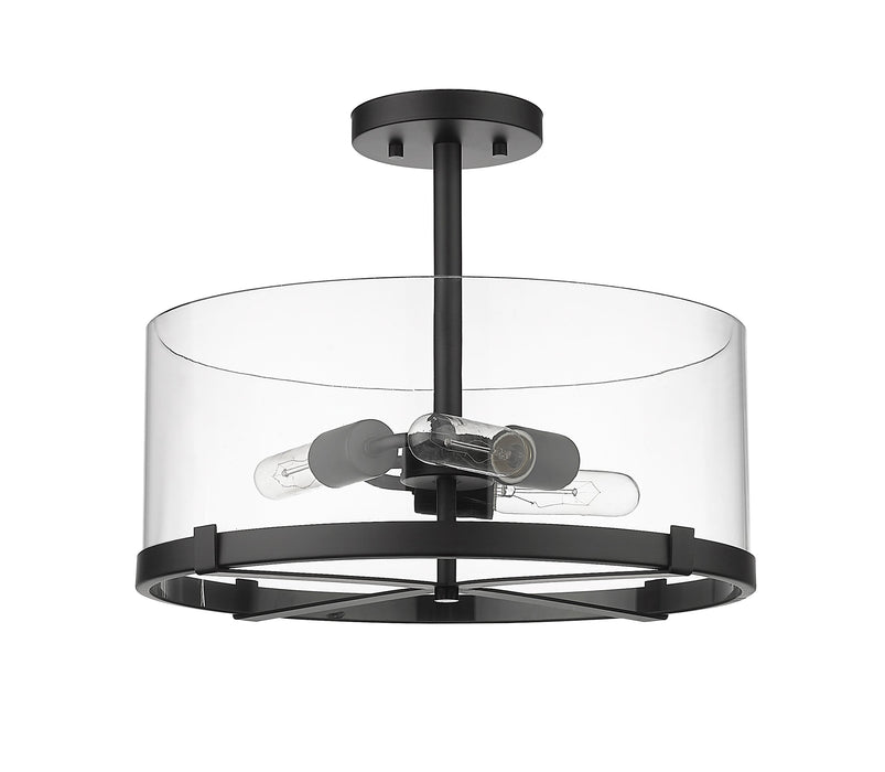 Semi Flush Mount Z-Lite 3032SF-MB Matte Black Callista 3 Light Semi Flush Mount Z-Lite