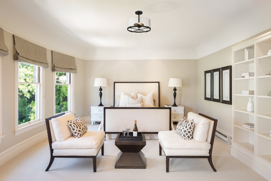 Semi Flush Mount Z-Lite 3032SF-MB Matte Black Callista 3 Light Semi Flush Mount Z-Lite