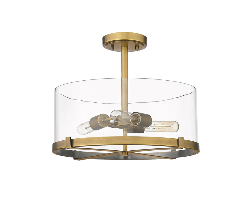 Semi Flush Mount Z-Lite 3032SF-RB Rubbed Brass Callista 3 Light Semi Flush Mount Z-Lite