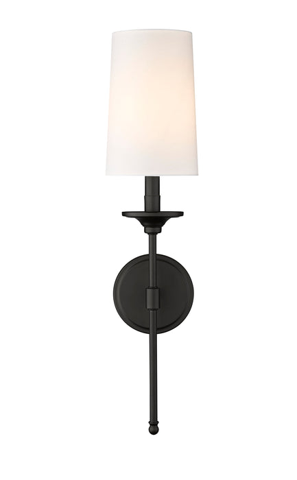 Wall Sconce Z-Lite 3033-1S-MB Matte Black Emily 1 Light Wall Sconce Z-Lite