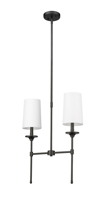Linear Chandelier Z-Lite 3033-2L-MB Matte Black Emily 2 Light Linear Chandelier Z-Lite