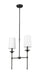 Linear Chandelier Z-Lite 3033-2L-MB Matte Black Emily 2 Light Linear Chandelier Z-Lite