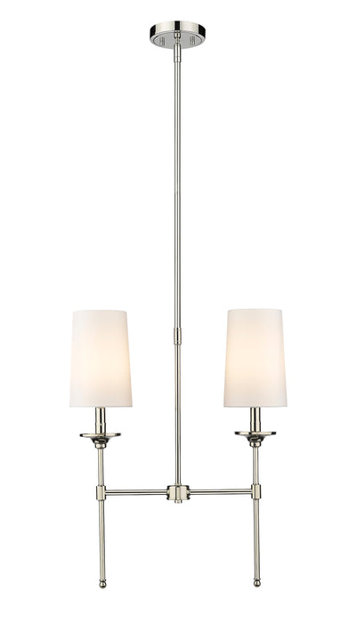 Linear Chandelier Z-Lite 3033-2L-PN Polished Nickel Emily 2 Light Linear Chandelier Z-Lite
