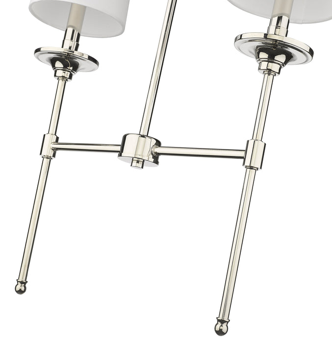 Linear Chandelier Z-Lite 3033-2L-PN Polished Nickel Emily 2 Light Linear Chandelier Z-Lite