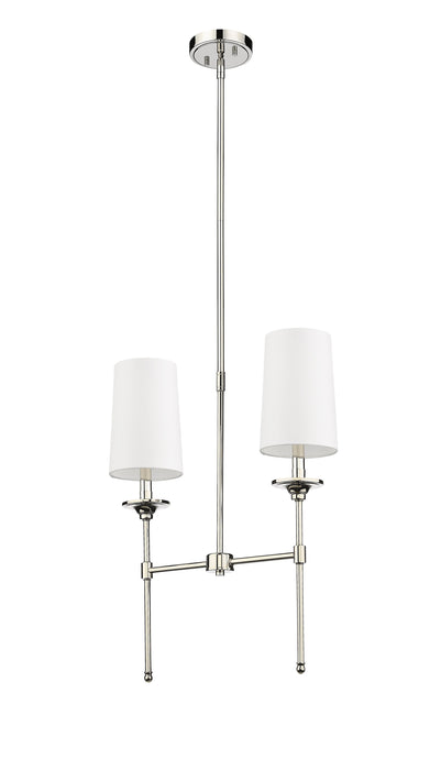 Linear Chandelier Z-Lite 3033-2L-PN Polished Nickel Emily 2 Light Linear Chandelier Z-Lite