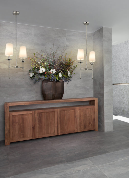 Linear Chandelier Z-Lite 3033-2L-PN Polished Nickel Emily 2 Light Linear Chandelier Z-Lite