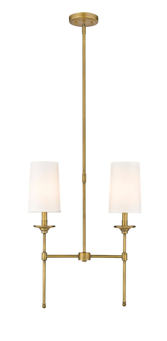 Linear Chandelier Z-Lite 3033-2L-RB Rubbed Brass Emily 2 Light Linear Chandelier Z-Lite