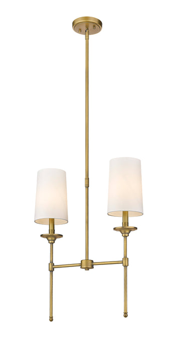 Linear Chandelier Z-Lite 3033-2L-RB Rubbed Brass Emily 2 Light Linear Chandelier Z-Lite