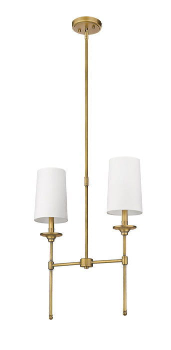 Linear Chandelier Z-Lite 3033-2L-RB Rubbed Brass Emily 2 Light Linear Chandelier Z-Lite