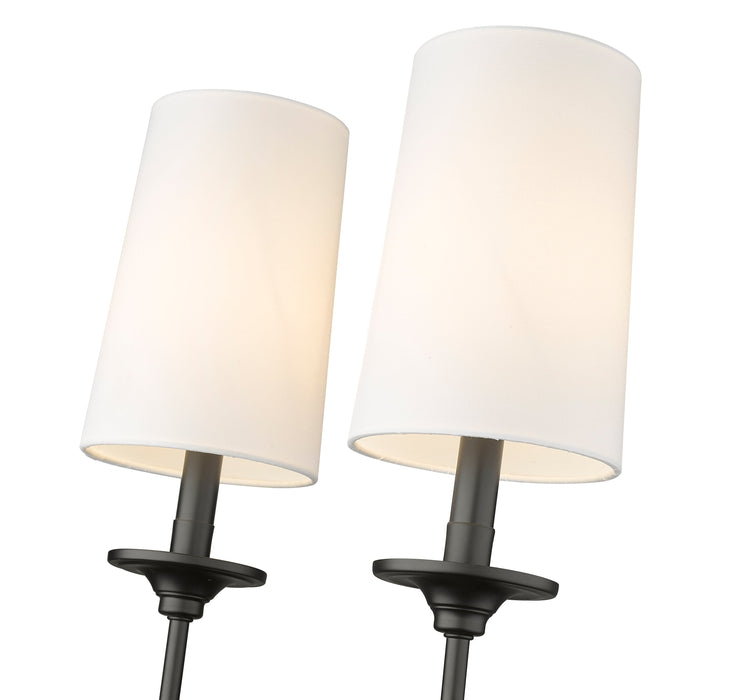 Wall Sconce Z-Lite 3033-2S-MB Matte Black Emily 2 Light Wall Sconce Z-Lite