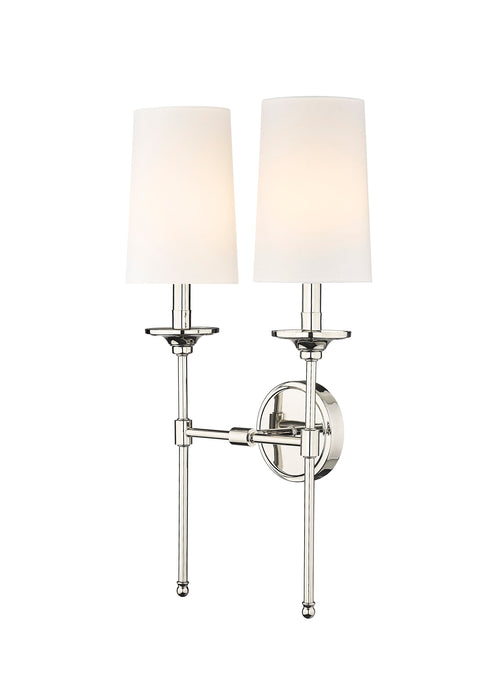 Wall Sconce Z-Lite 3033-2S-PN Polished Nickel Emily 2 Light Wall Sconce Z-Lite