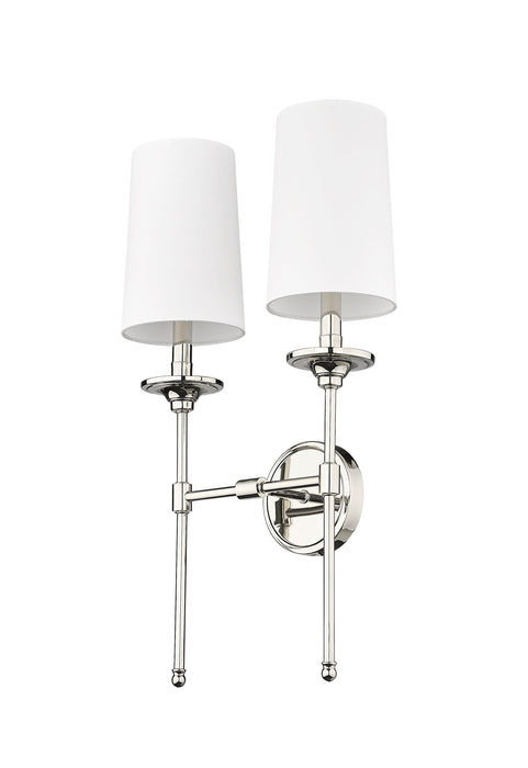 Wall Sconce Z-Lite 3033-2S-PN Polished Nickel Emily 2 Light Wall Sconce Z-Lite