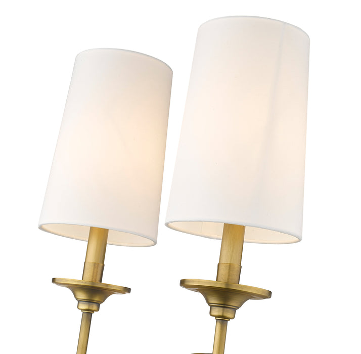 Wall Sconce Z-Lite 3033-2S-RB Rubbed Brass Emily 2 Light Wall Sconce Z-Lite