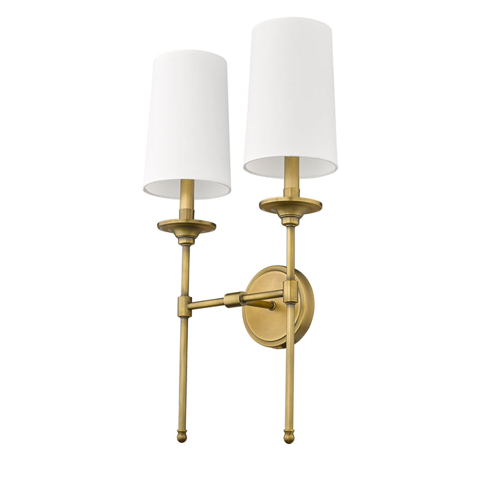 Wall Sconce Z-Lite 3033-2S-RB Rubbed Brass Emily 2 Light Wall Sconce Z-Lite